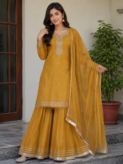 shirt with gharara and duppata new unused