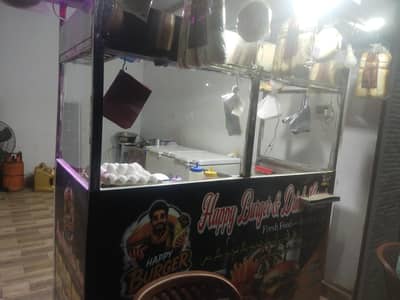 Burger Shawarma steel counter +D frizer+1 table korsiyan+ with saman