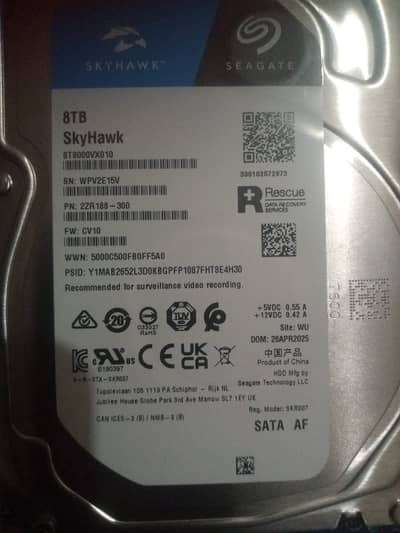 8Tb Skyhawk SATA AF Hard Disk