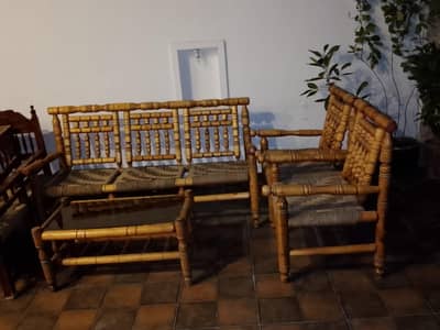 5 SEATER WOOD SOFA
