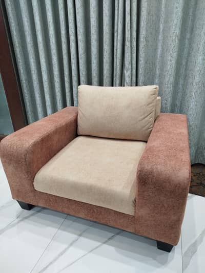 Brown\Grey 1 Seater Sofa (used) (negotiable price)