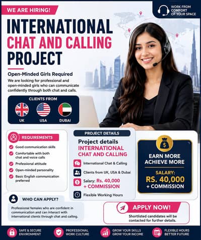International Chat & Calling Jobs for Females