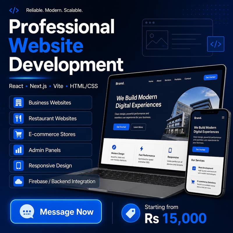 Professional Website Development | React, Next. js, HTML, Admin Panel 0