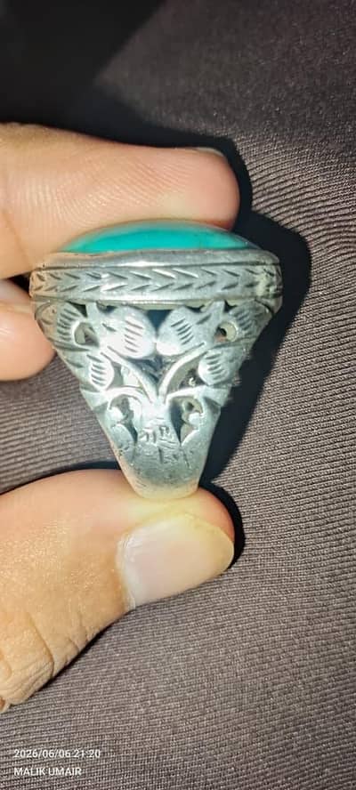 100% Shajri faroza 1 tola chandi ring