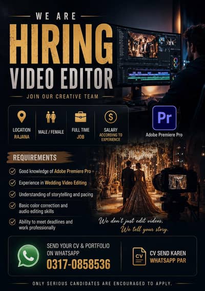 HIRING VIDEO EDITOR