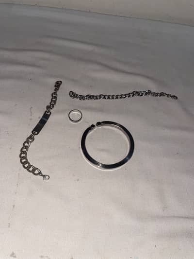 Mens Bracelet Chain and Ring Combo