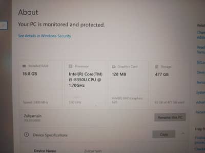 Thinkpad Core I5   gen 8
