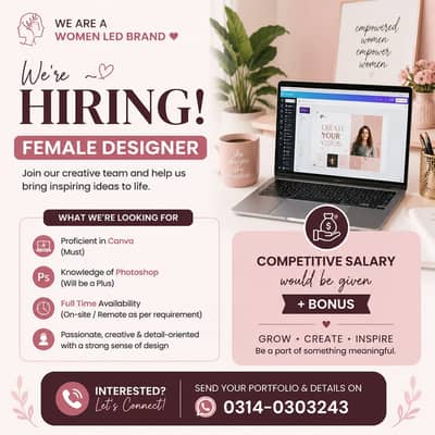 Female Graphic Designer needed
