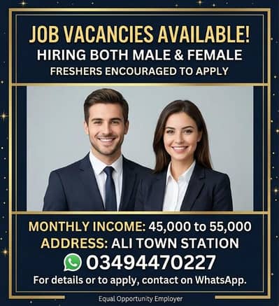 Hiring employee fresher males and females