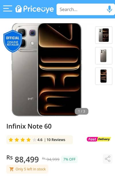 Infinix Note 60 5G, only 25 days used 10/10 brand new complete box