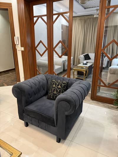 6 SEATER VELVET SOFA SET BRAND NEW
