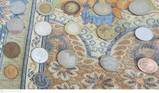 17 different countries coins