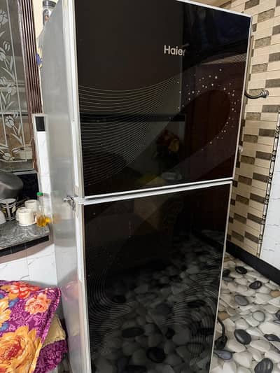 haier glass door  refrigerator