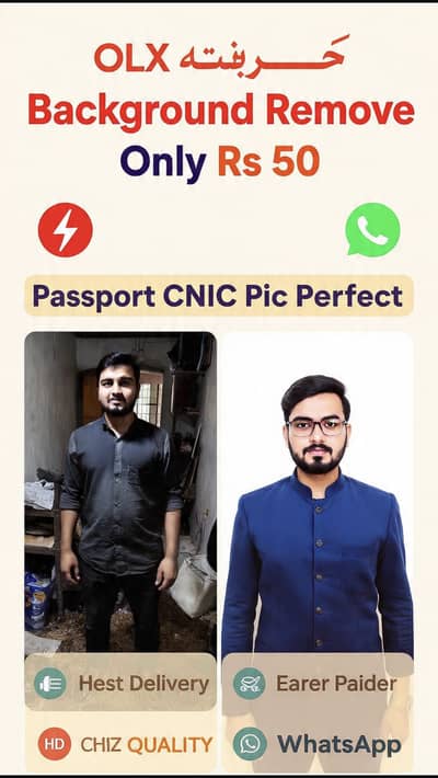 Background Remove Rs 50 - Passport CNIC Pic