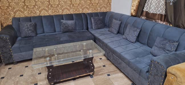 7 seater Sofa with Galss Table urgent sell