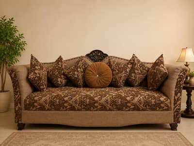 7 seater sofa with 2 side tables