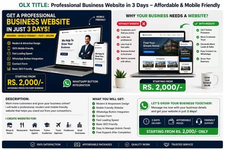 Affordable Website Design Service in 3 days | Mobile Friendly Websites