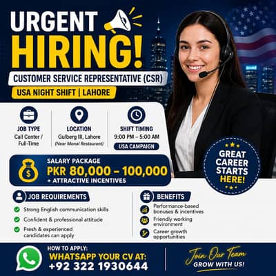 Urgent Hiring: Customer Service Representative Call Center Job - USA
