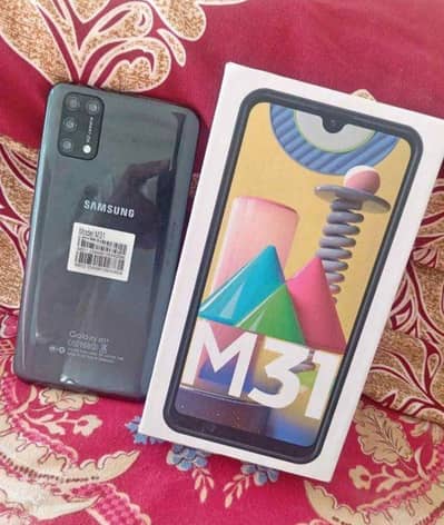 Samsung Mobile M31 6/128GB Ram with box for sale