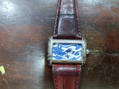 Blue Cartier Fancy watch with engraved stainless steel case in 10000