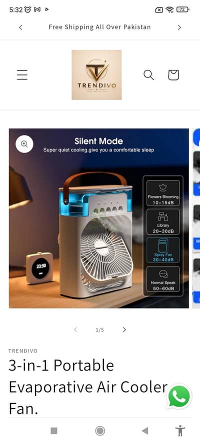Portable Mini Cooler   3-in-1 Portable Evaporative Air Cooler Fan.
