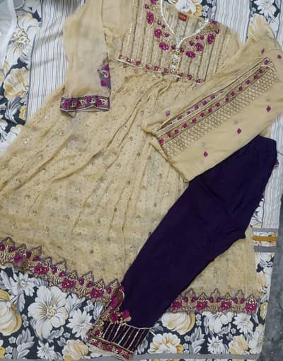 Fancy Casual Wedding three piece dress, frock, shirt, kurti