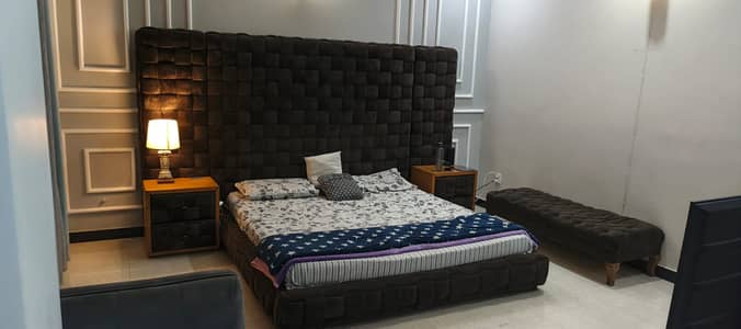 Luxury Velvet Upholstered King Bed Set with Matching Side Tables & Be