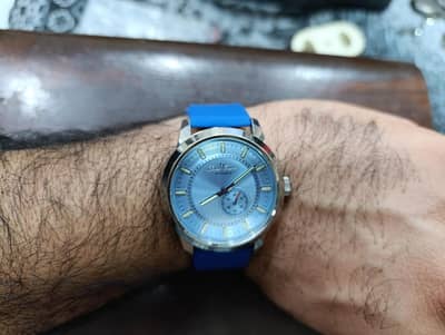 Lucian Piccard Automatic side second blue watch with stainless steel