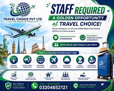  Join the Travel Industry-Work From Home (online) & Office (on-site)