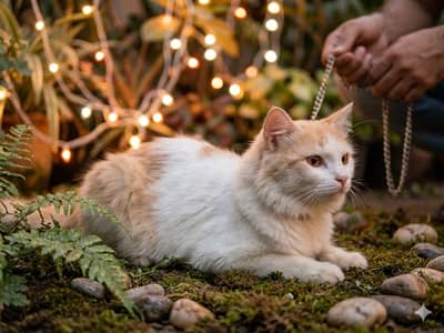 "Beautiful White Long Hair Cat"