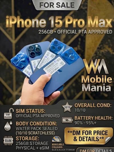 Iphone 15pro max , 16pro max jv pta all available