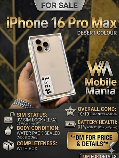 Iphone 16pro max fu/jv both available