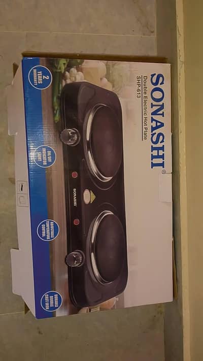 new sonashi double hot plate only box open