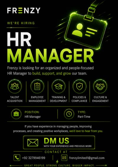  FRENZY IS HIRING — HR MANAGER 