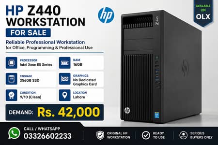 HP Z440 Workstation Xeon E5 16GB RAM 256GB SSD For Sale Lahore