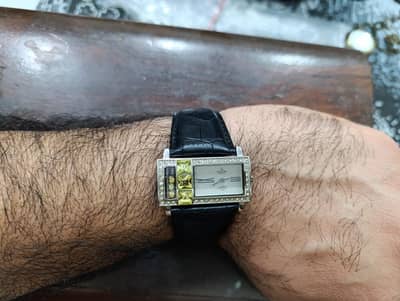 Beautiful Blue Carly Rex wide stone studded watch from Denmark  10000