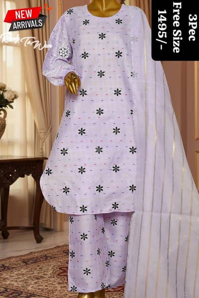 cotton embroidered 3pcs