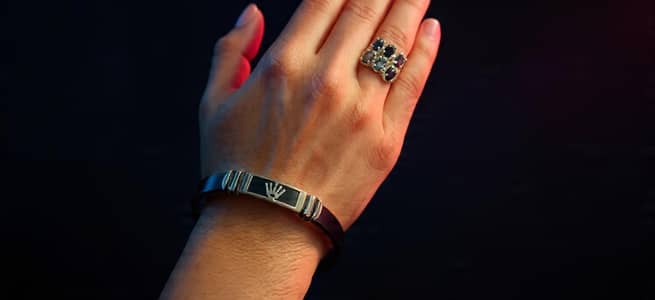 bracelet and ring black color