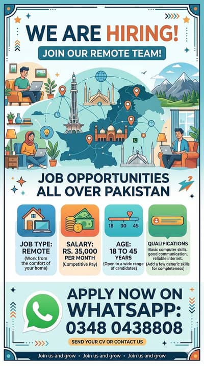 Remote job 03481361023Watsapp