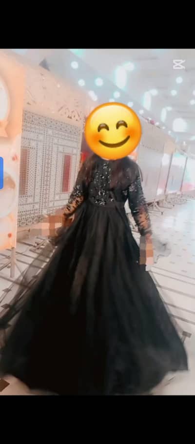 *Black Net & Katan Silk Embroidered Maxi* 