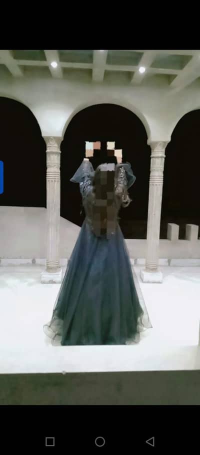 *Black Net & Katan Silk Embroidered Maxi*