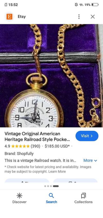 vintage American heritage automatic pocket watch