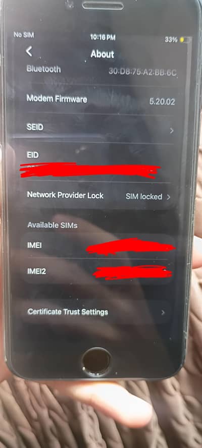 iphone SE 2022 non PTA jv 64gb waterpaxk