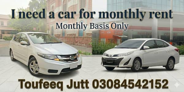 honda city/Yaris/Corolla/monthly rent