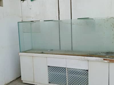 Large Glass Aquarium With Cabinet For Sale 