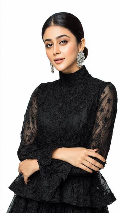 black lace net frock 3 piece medium 2800 only cod Faisalabad