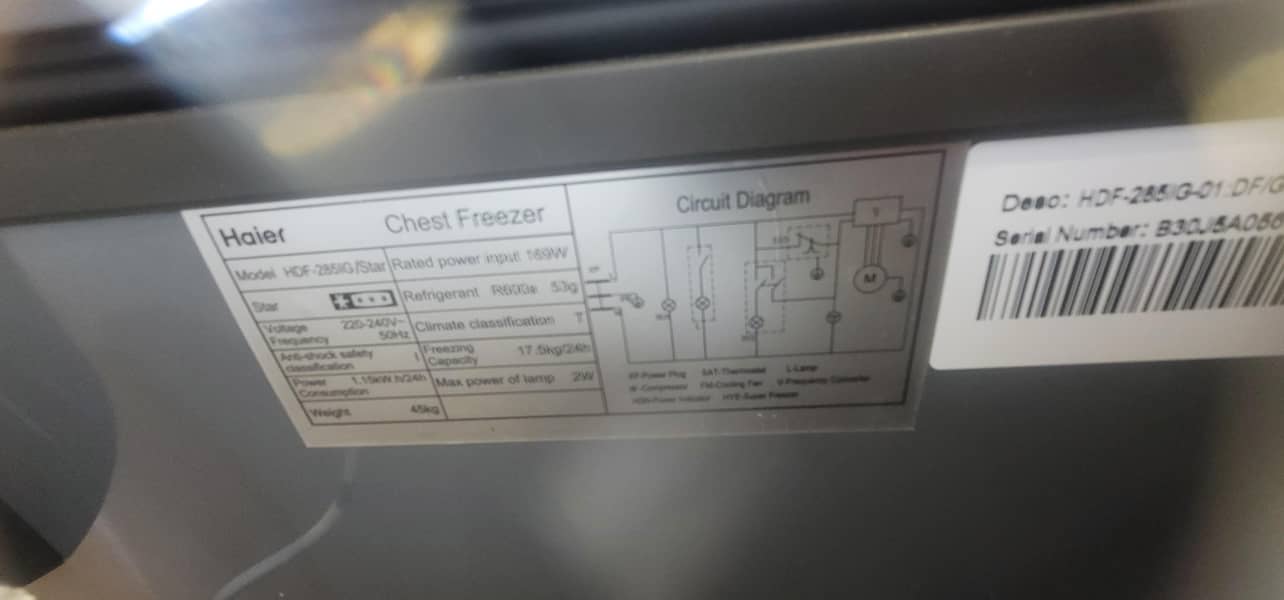 deep freezer 285 model 9