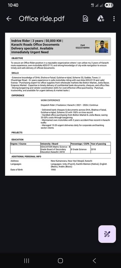Rider job wanted