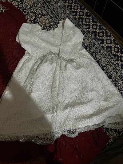 white lace net frok with lawn iner only one piece
