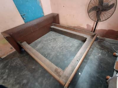 Pure Wooden Double Bed Frame with particle  wood Plank Support